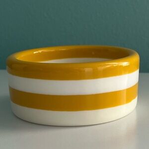 Yellow and White Striped Resin Bracelet